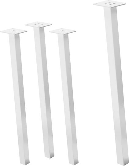 ML-Design Metallic Furniture Leg Suitable for Table / Coffee Table 4x4cm White