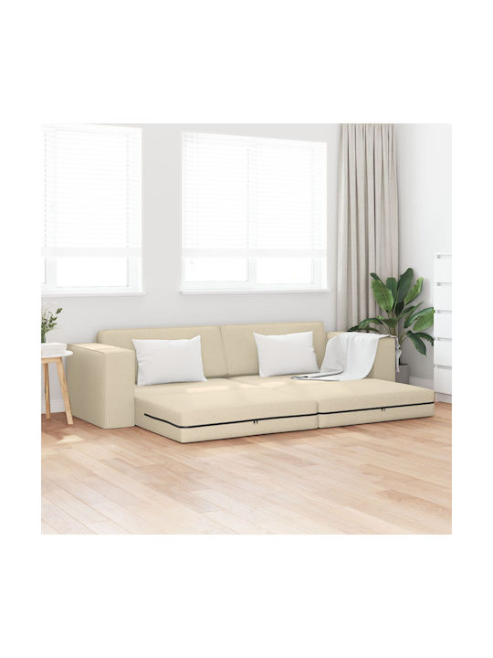 Τριθέσιος Καναπές Κρεβάτι Κρεμ 245x150x60.5εκ.