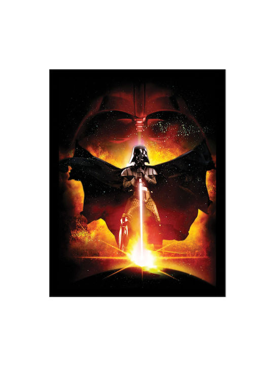 Star Wars Episode Iii Vader Lightsaber Wooden Framed 30x40cm Print Fp14496p