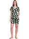 Miss Lale Sommer Damen Pyjama-Set Schwarz