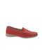 Leder Damen Mokassins in Rot Farbe
