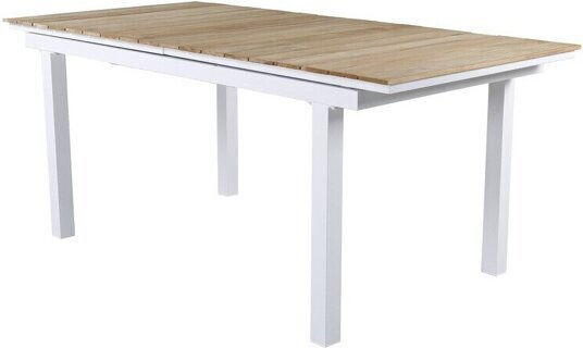Dallas 2844 Table Dining Room Metallic Brown, White, Teak Wood 90x76cm