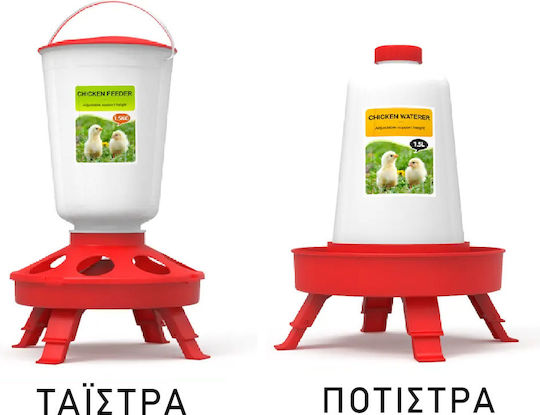 Feeder for Chickens and Poultry with Folding Support Legs with Capacity 1.5kg