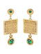 Studio Boneli Σκουλαρίκια Κρεμαστά με Πέτρες Πράσινα
