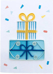 Ευχετήρια Ανάγλυφη Κάρτα Filigrana Origamo Mini 10x7.8cm Blue Gifts Mn004