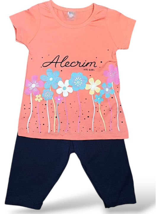 Kids' Set with Leggings Summer 2pcs Apricot