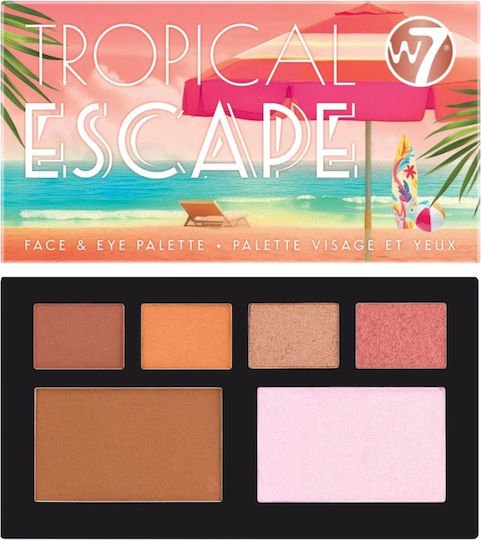 W7 Cosmetics Eyeshadow Палитра със Сенки за Очи в Твърда Форма Tropical Escape 13.8гр