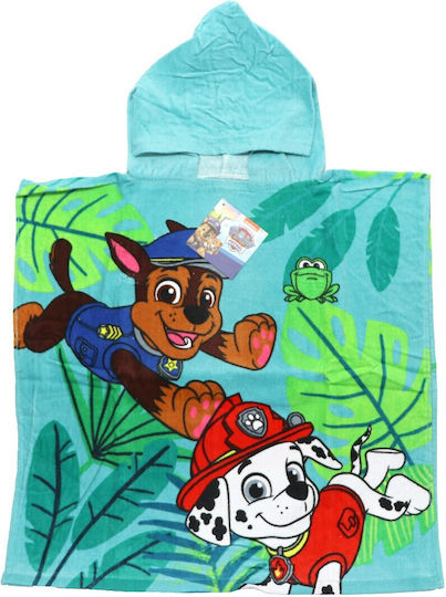 Paw Patrol Kids' Cotton Beach Poncho 55x110cm Ye18269 Mint
