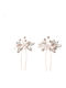 Σετ Νυφική Φουρκέτα 2 Τμχ Κρύσταλλα Flowers Rose Gold