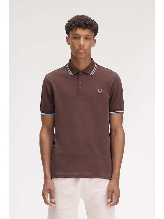 Fred Perry Polo Μπλούζα Κοντομάνικη Καφέ