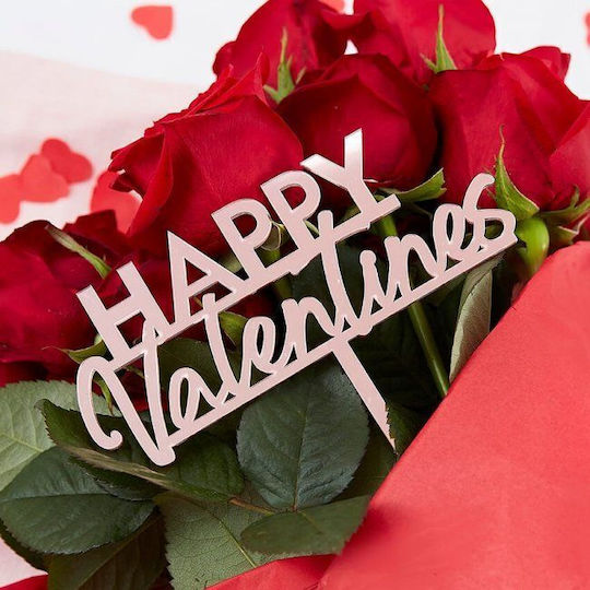 Acrylic Bouquet Decoration Happy Valentines Rose Gold