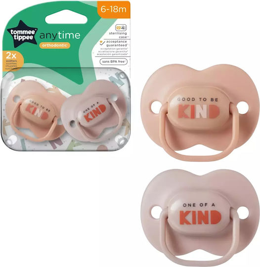 Tommee Tippee Anytime Orthodontic Pacifiers Silicone Blue / Green for 6-18 months 2pcs