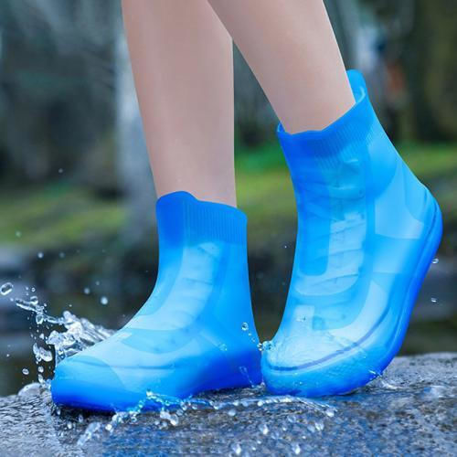 Condensed Waterproof Silicone Shoe Cover Wear-Resistant Size S 31-33 Blue