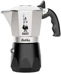 Bialetti Brikka Stovetop Espresso Pot 4 Cups Silver