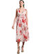 Summer Midi Dress for Wedding Christening Open Back Floral