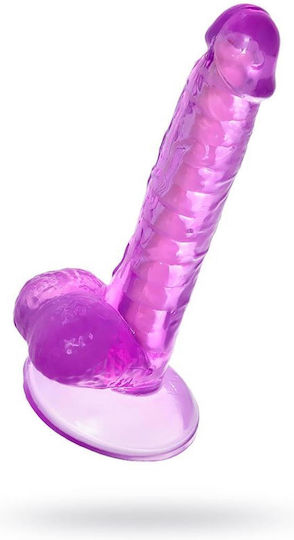 Realistisches Dildo mit Hoden und Saugnapf Lila 20.5cm