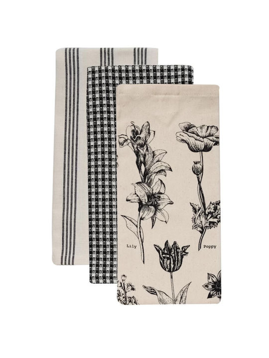 Kenko Prosop De Bucătărie Din 100% Bumbac În Culoare Bej 40x60cm 3 Bucăți