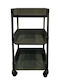 TnS Metallic Kitchen Trolley 3 Tiers Black 40x26x100cm