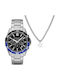 Armani Exchange Gift Γυναικείο Ρολόι Χρονογράφος Μπαταρίας με Ασημί Μεταλλικό Μπρασελέ