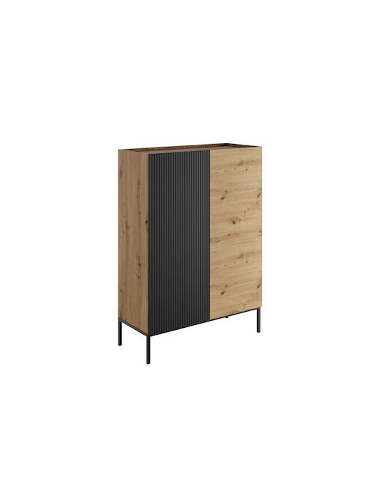 Cabinet de Birou din MDF & Metal Lunole 100 Neg...