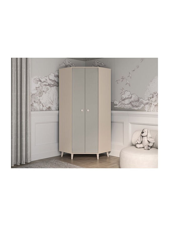 Double Door Wardrobe Corner Tortoli 100 Grey, L...