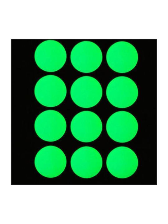 12-Piece Pack of Peva Non-Slip Glow-in-the-Dark Stickers for Bathroom Stairs Floor Round 10cm