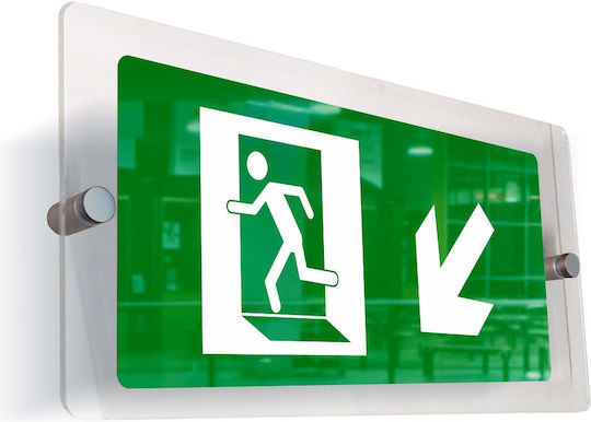Sign 15x30cm ''Emergency Exit Down Left'' Green Thickness 5mm Acrylic Plexiglass 638466