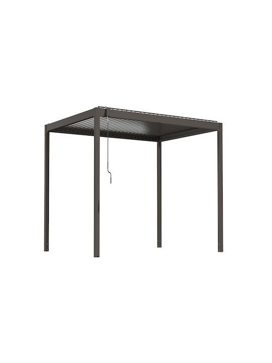 Πέργκολα Κήπου από Μέταλλο 300x300x230cm Γκρι Πέργκολα Κήπου από Μέταλλο 300x300x230cm Γκρι