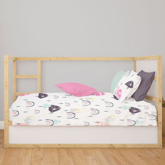 Dimcol Baby Sheet Cradle Cotton White 80x110cm