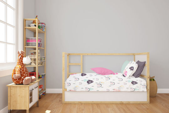 Dimcol mit Angepasst Baby Bettlaken Weiß 70x140cm