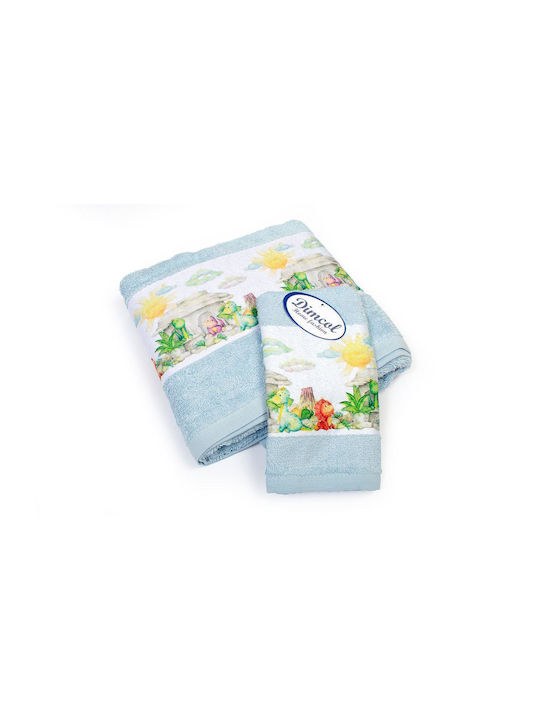 Dimcol Σετ Βρεφικές Πετσέτες 2τμχ Sky Blue Βάρους 400gr/m²