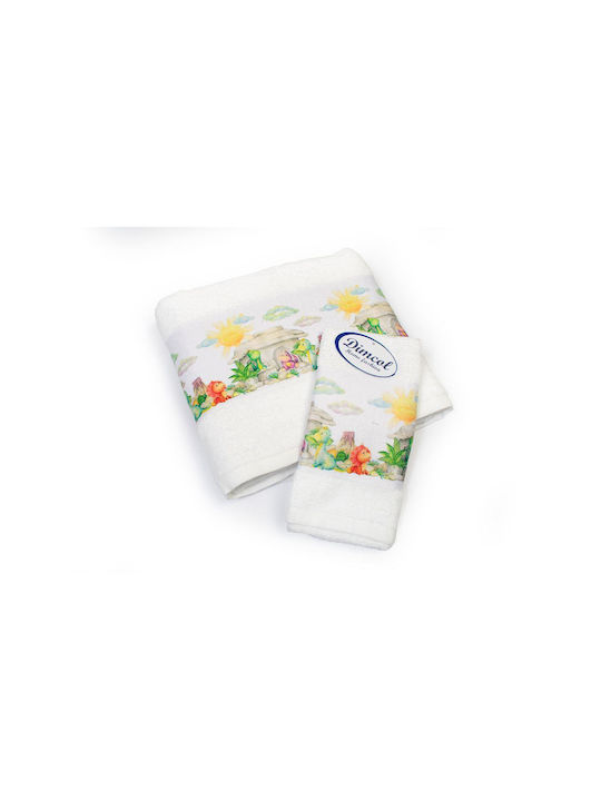 Dimcol Set de prosoape pentru copii 2pcs White De greutate 400gr/m²