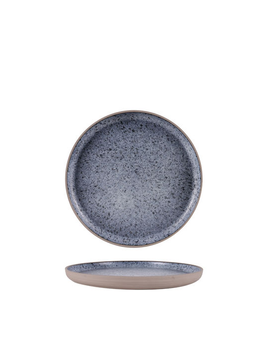 Ready Plate Shallow made of Porcelain Light Blue with Diameter 26.5cm 6pcs