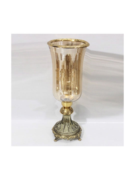 Eurolamp Διακοσμητικό Βάζο Γυάλινο Χρυσό Φ17xΥ38cm