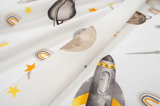 Dimcol Space Mission Cotton Changing Pad White 80x80cm.