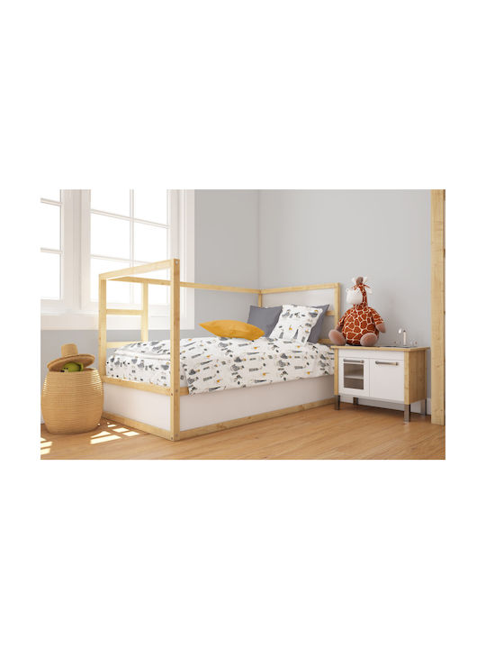 Dimcol Baby Duvet Cover Bebe White-grey 120x160cm