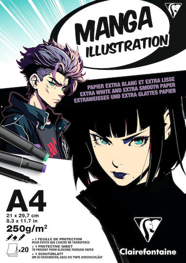 Clairefontaine Μπλοκ Manga 10φ Illustration A4 21x29,7cm 250gr