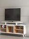 TV Stand Kutay White-Teak 120x29.5x56.9 cm