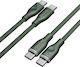 Voltme Braided USB 2.0 Cable USB-C male - USB-C 100W PD Πράσινο 1m C2051