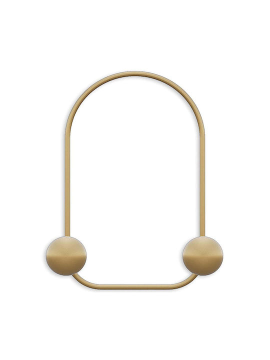 Wallity Wall Hanger Metal 2 Hooks Yellow 25x33x7cm
