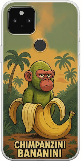 Brainrot Chimpanzini Bananini Google Pixel 5a 5g Гъвкав TPU Прозрачен Силикон
