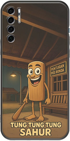 Carcasă Telefon Brainrot Tung Tung Tung Sahur Tcl 20s 20 5g 20l 20l+ Negru TPU Silicon Negru