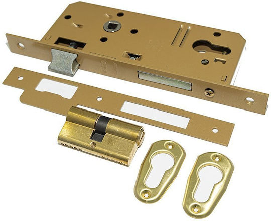 Iseo Lock with Cylinder Strike Plate 60mm Dimension 45mm Nickel