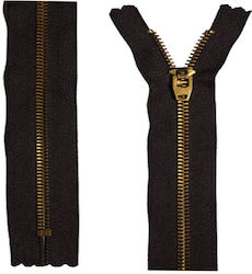 Closed Metal Zipper 3mm 12cm Brown