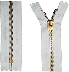 Closed Metal Zipper 3mm 18cm Ecru