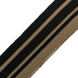Rippenstrick Streifen Taupe Schwarz 6*100cm