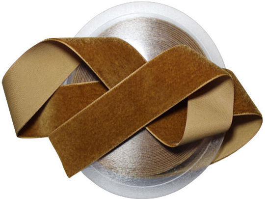 Single-Sided Velvet Ribbon with Selvage Edges 36mm Width Brown 933 Price Per Meter