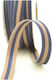 Kyriacou Striped Two-Tone Ribbon 10mmx20m Blue Brown Light Rlxxxxxx-4488xx