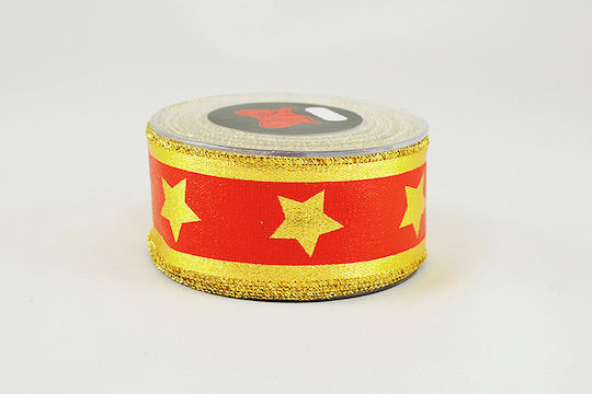 Loneta-Band Foliensternen Rot-Gold 5 cm x 9 m Gold