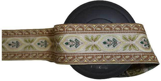 Floral Beige Fabric Ribbon 5cm Width Price Per Meter
